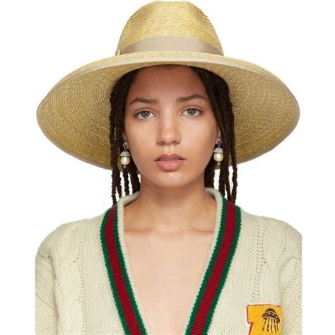 gucci double brim hat|gucci straw hat women.